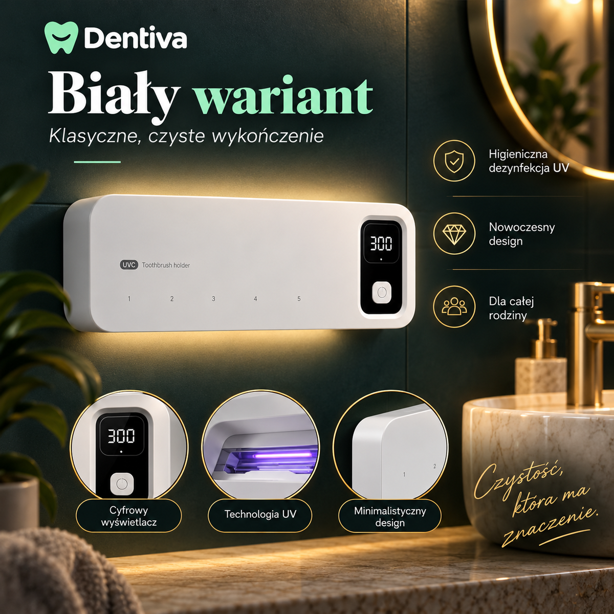 Dentiva PRO 2.0 – Inteligentny uchwyt UV do szczoteczek